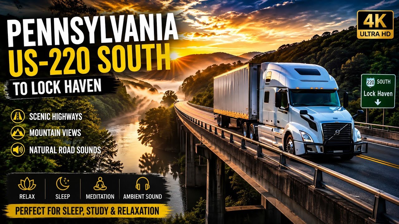 POV Truck Driving Pennsylvania USA | Relaxing American Highways & Mountain Roads in 4K