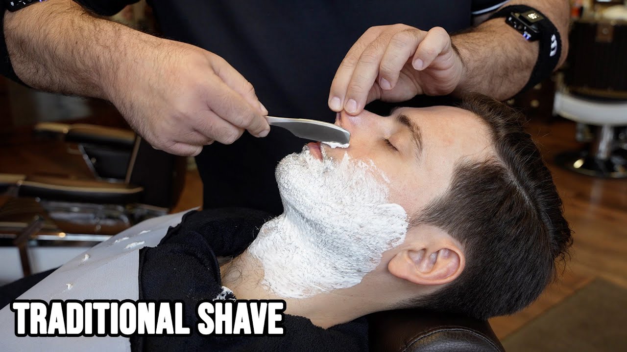 💈 Wet shave with Kamisori: Soothing ASMR Sounds | Traditional Barbershop in Berlin