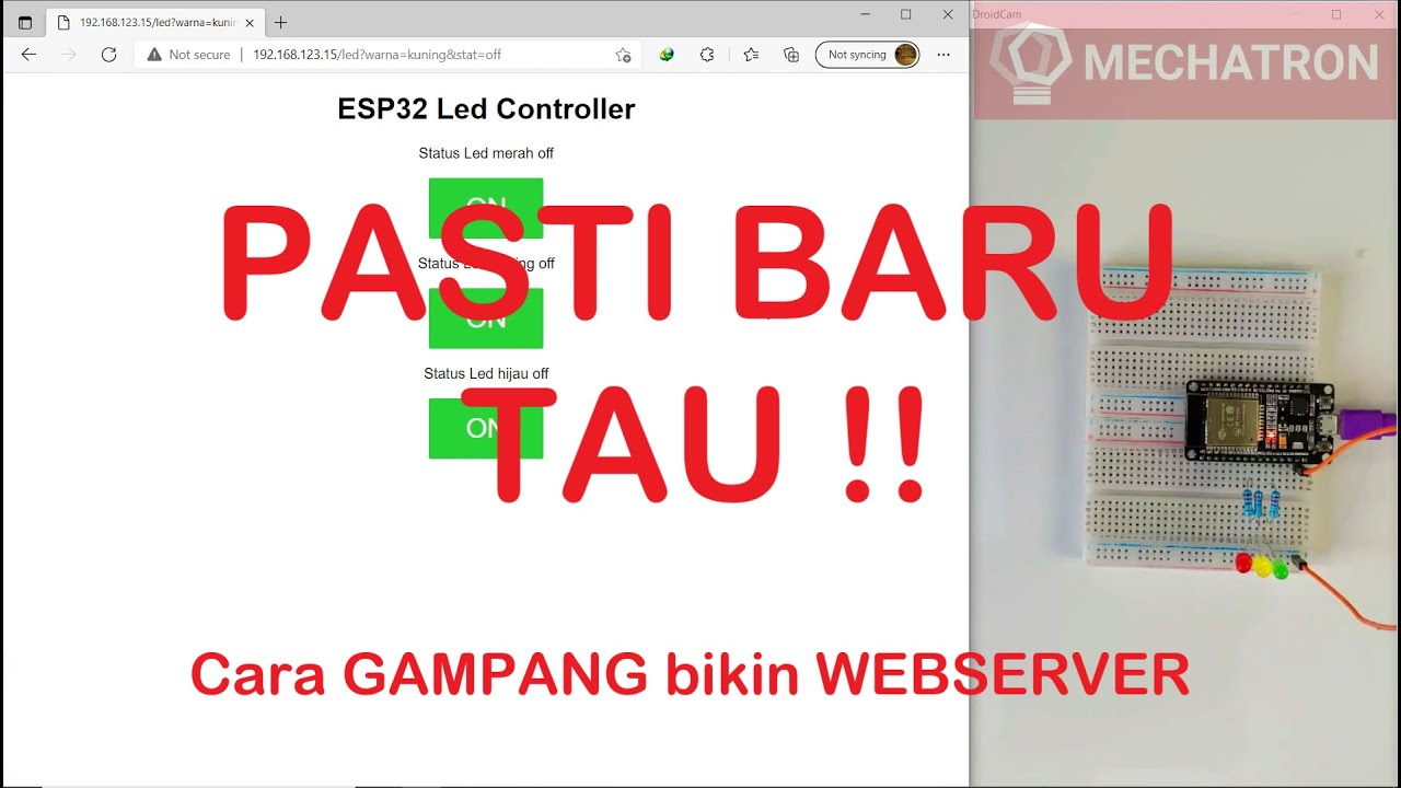 Rahasia ESP32 !! Kendali Led Via WiFi dengan Webserver Library - IOT ESP32