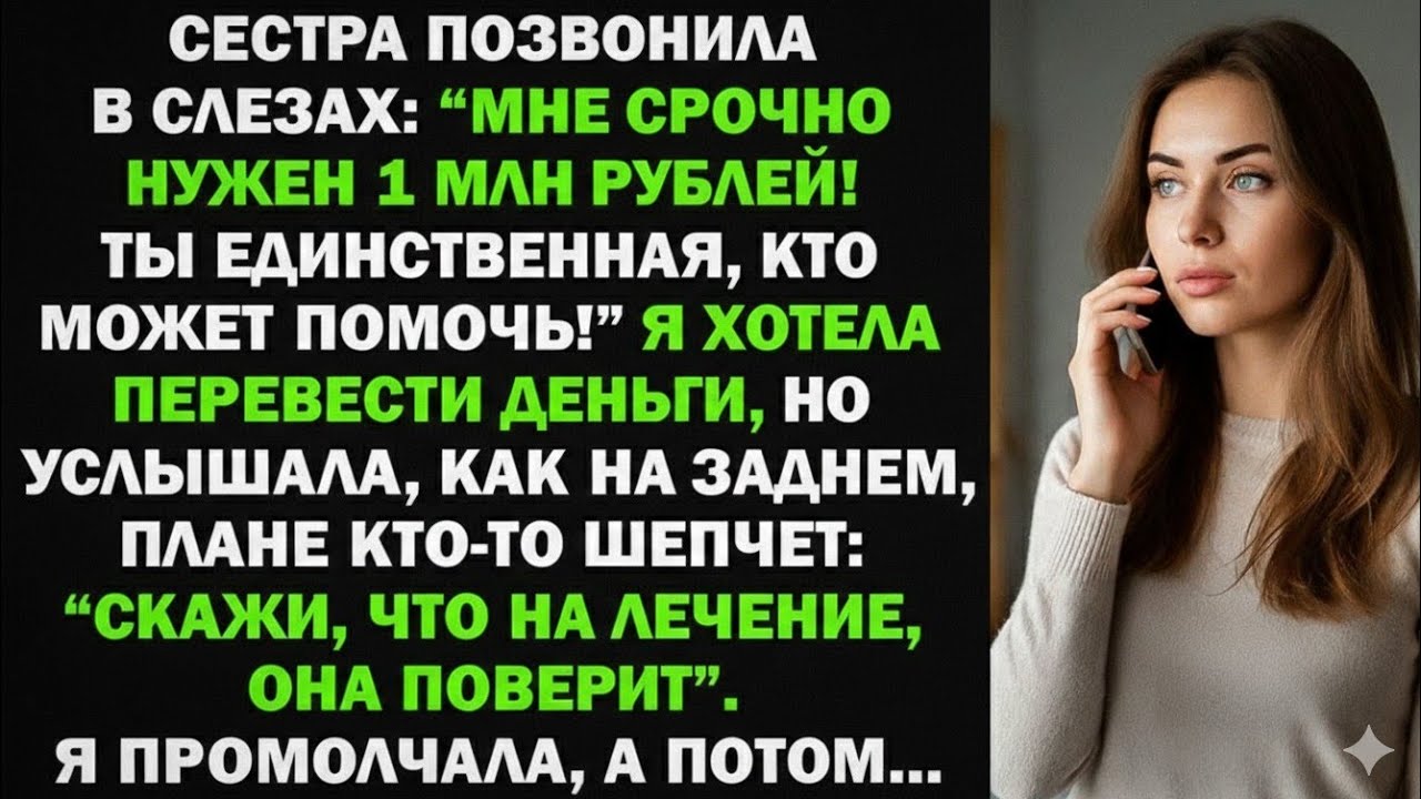 Сестра попросила в долг 1 млн руб. Я хотела помочь, но когда услышала шепот на заднем плане...