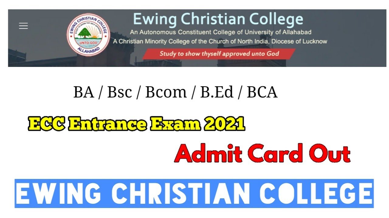 Ewing Christian College Admit Card Out | ECC Released Admit Card | ECC Entrance Exam 2021