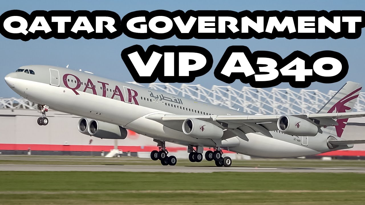 VIP FLIGHT! Qatar Amiri Flight Airbus A340-300 (A343) departing Montreal (YUL / CYUL)
