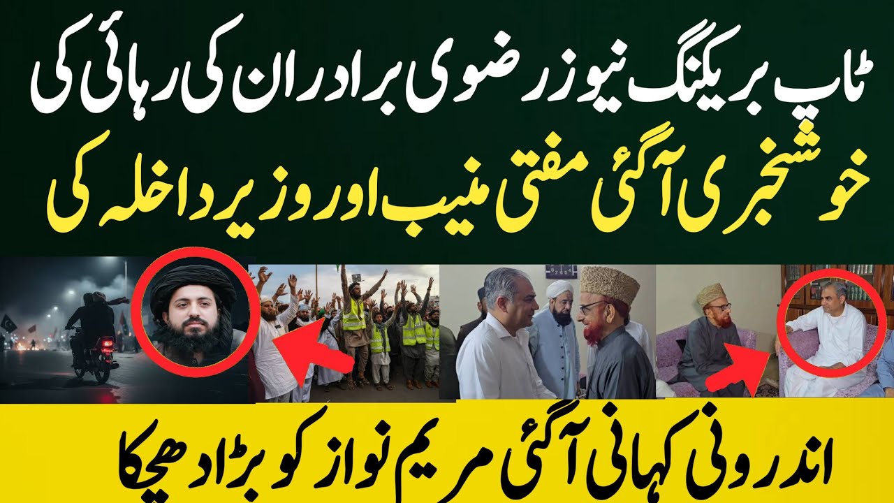 ٹاپ بریکنگ نیوز رضوی برادران کی رہائی کی خوشخبری آگئی مفتی منیب اور وزیر داخلہ کی ملاقات کی اندرونی 