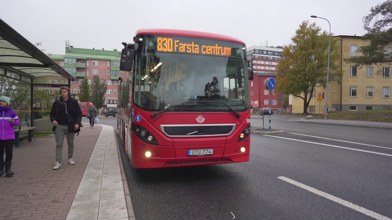 Sweden, Stockholm, bus 830 ride from Haninge Centrum to Trångsund
