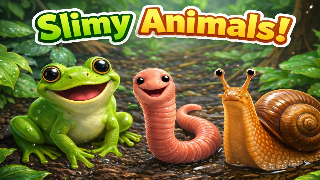 Slimy Animals Vocabulary | Learn Slugs, Worms, Frogs & More! Preschool Animal Vocabulary