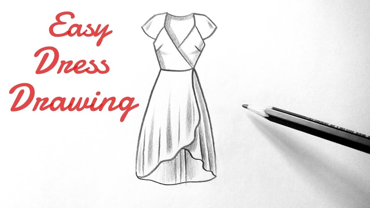 How to draw a beautiful girl dress drawing design easy for beginners drawing clothes(outfits)designs