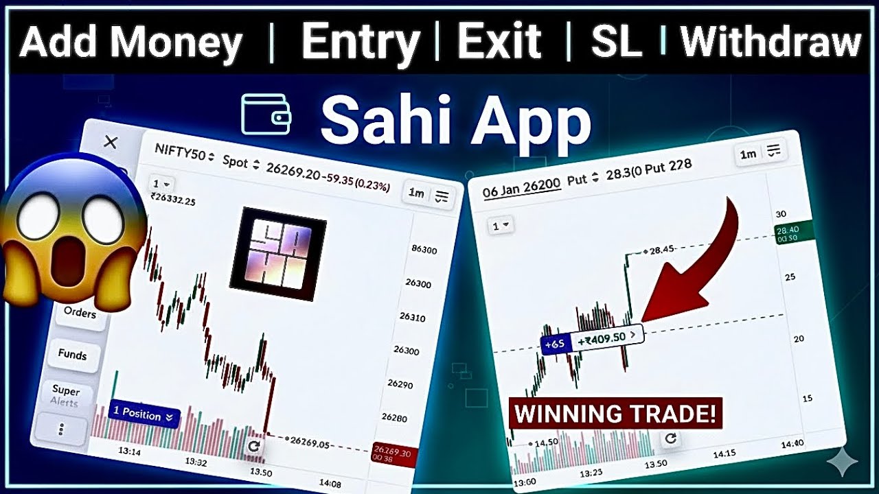 Sahi App Me Option Trading Kaise Kare 2026 || A to Z Process || Add fund, Entry, Exit , SL , TP  || 