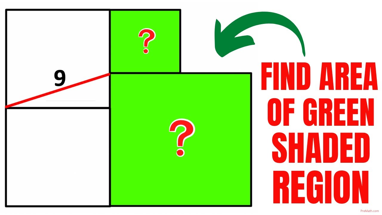 Calculate Area of the Green shaded region | Important Geometry skills explained | Fun Olympiad