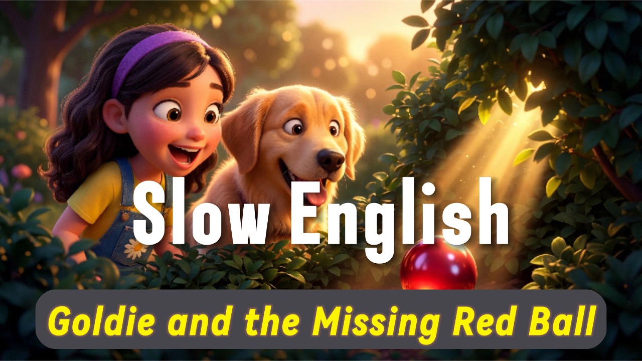 Goldie and the Missing Red Ball | Slow English Listening for Beginners (A1 Level)