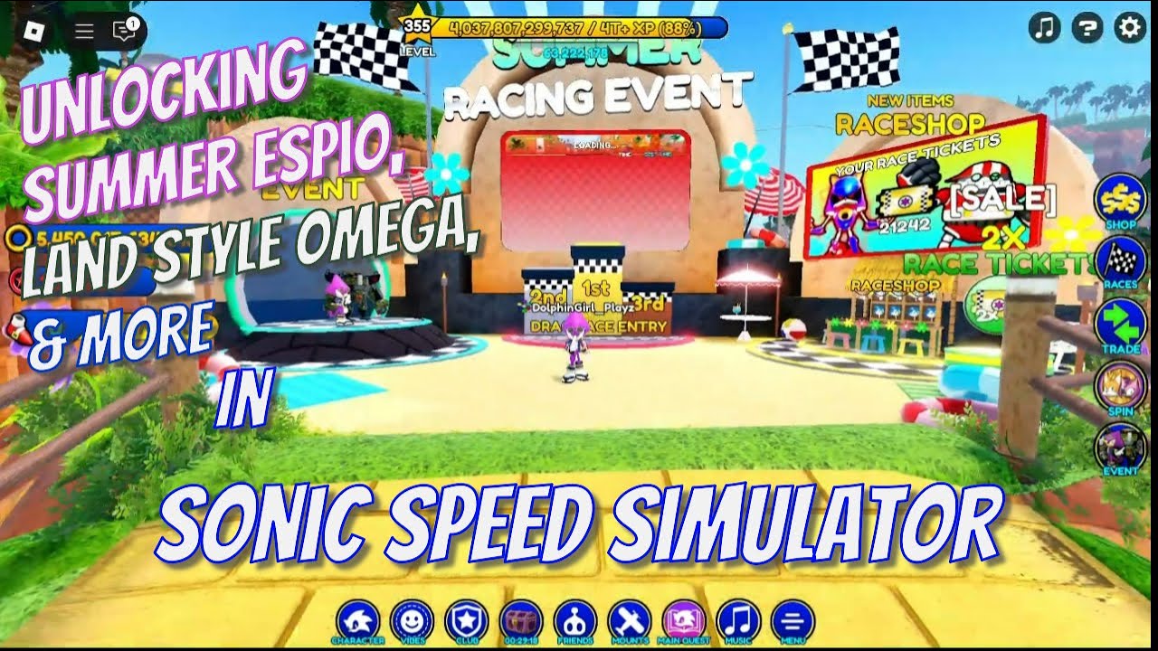 Unlocking Summer Espio & Land Style Omega in Sonic Speed Simulator