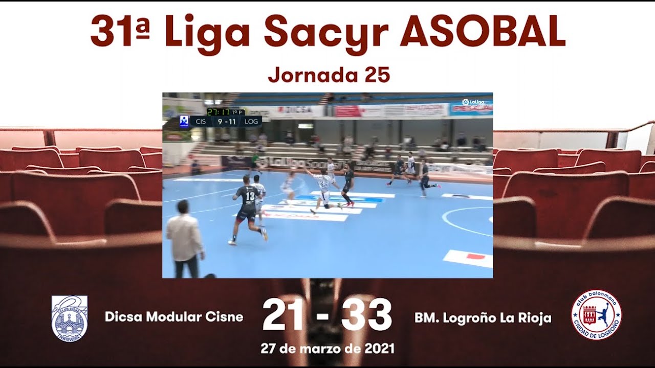 31&ordf; Liga Sacyr ASOBAL J25: Dicsa Modular Cisne - BM. Logro&ntilde;o La Rioja 21-33