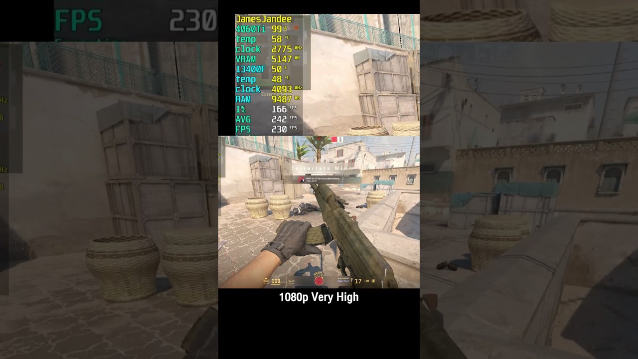CS2 Counter-Strike 2 | RTX 4060 Ti 8GB and i5 13400F | Very High FSR 1080p 1440p #2