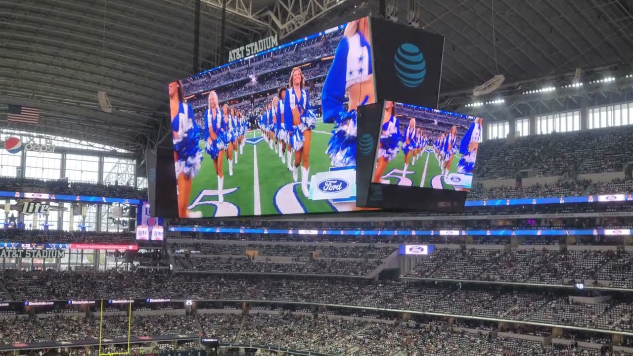 Dallas Cowboys Cheerleaders perform pregame signature dance Thunderstruck field view only 12/11/22