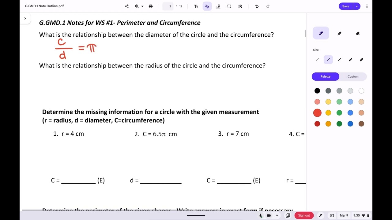 G.GMD.1 - Perimeter & Circumference