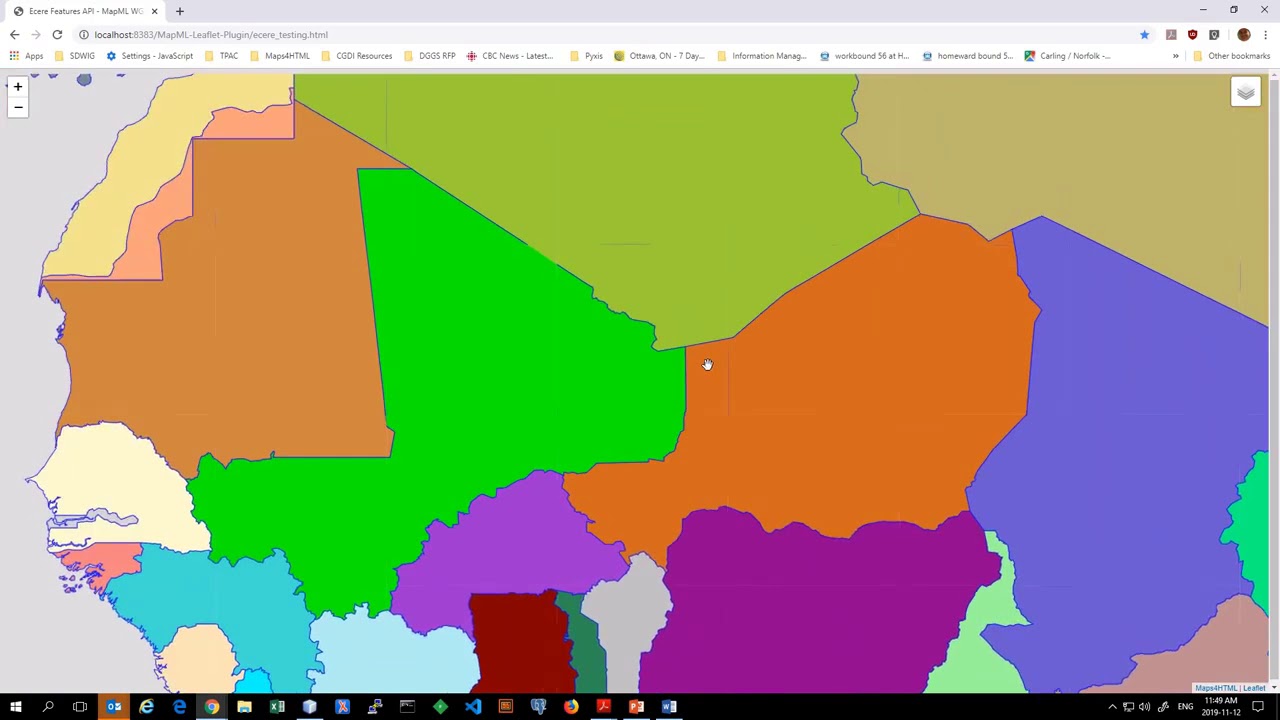 NRCan MapML Vector Tiles Client