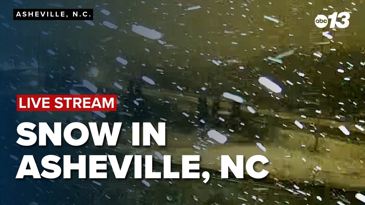 *LIVE* Snow falling in Asheville, North Carolina (I-26, Biltmore Park)