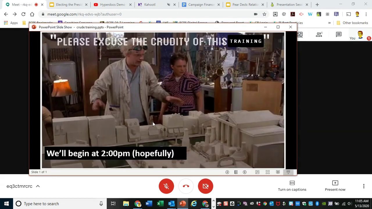 Using the Google Meet Present Tab Function