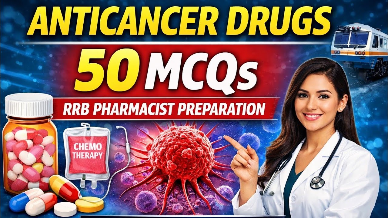 Antineoplastic agents 50 MCQs || Railway pharmacist exam preparation || Pharmacology classification
