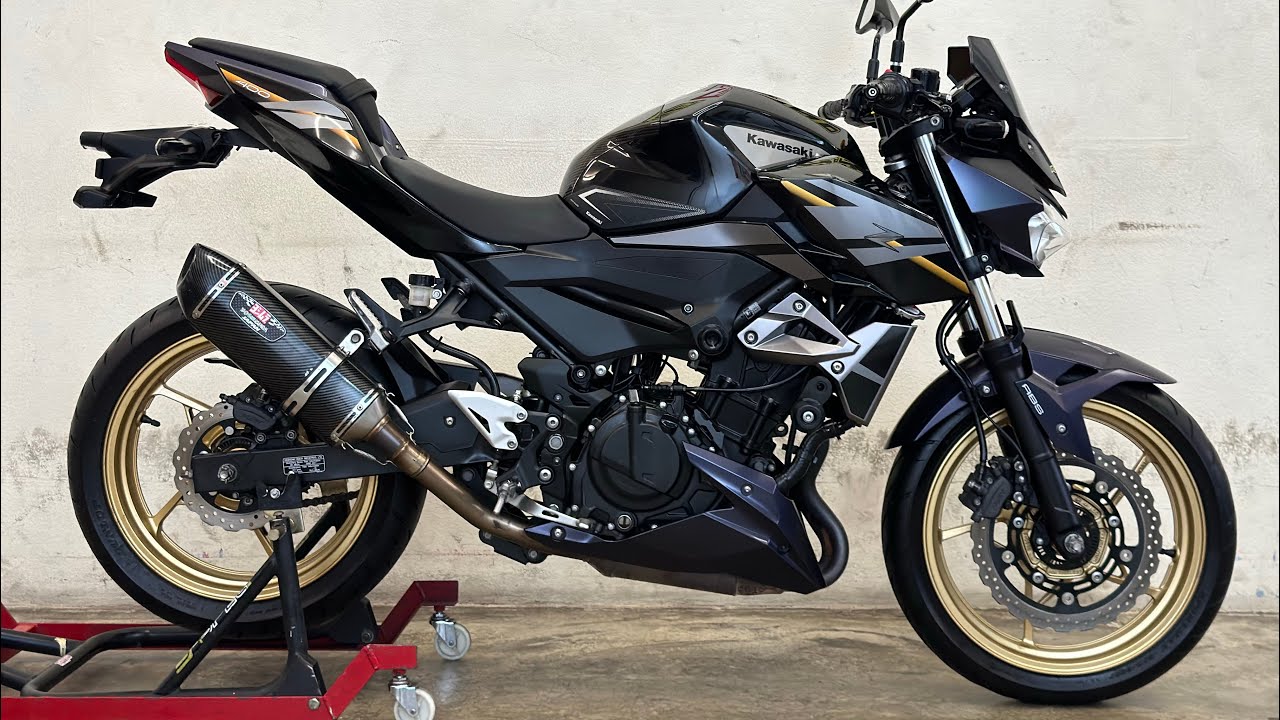 Kawasaki Z400 2020 Exhaust sound Yoshimura r77 alip on