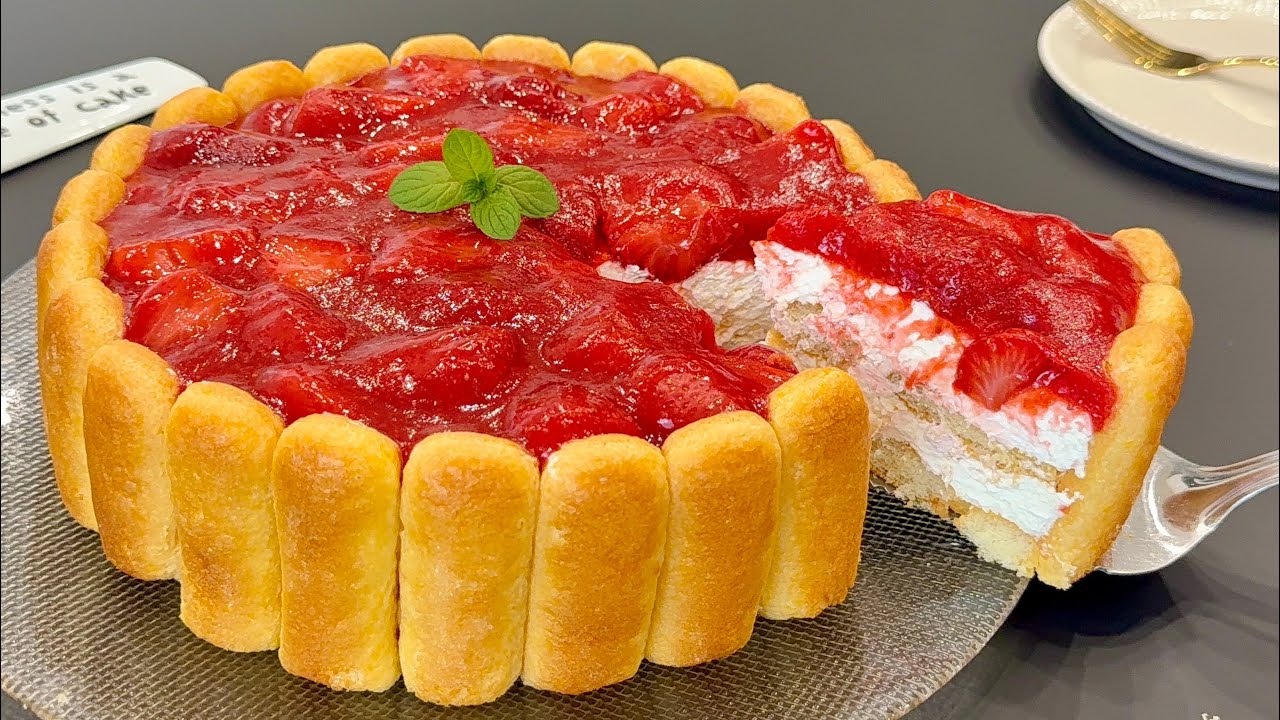 ХОЛОДНЫЙ КЛУБНИЧНЫЙ ТОРТ 🍓 ВКУСНЯШКА ЗА НЕСКОЛЬКО МИНУТ! Очень просто и вкусно! без ДУХОВКИ