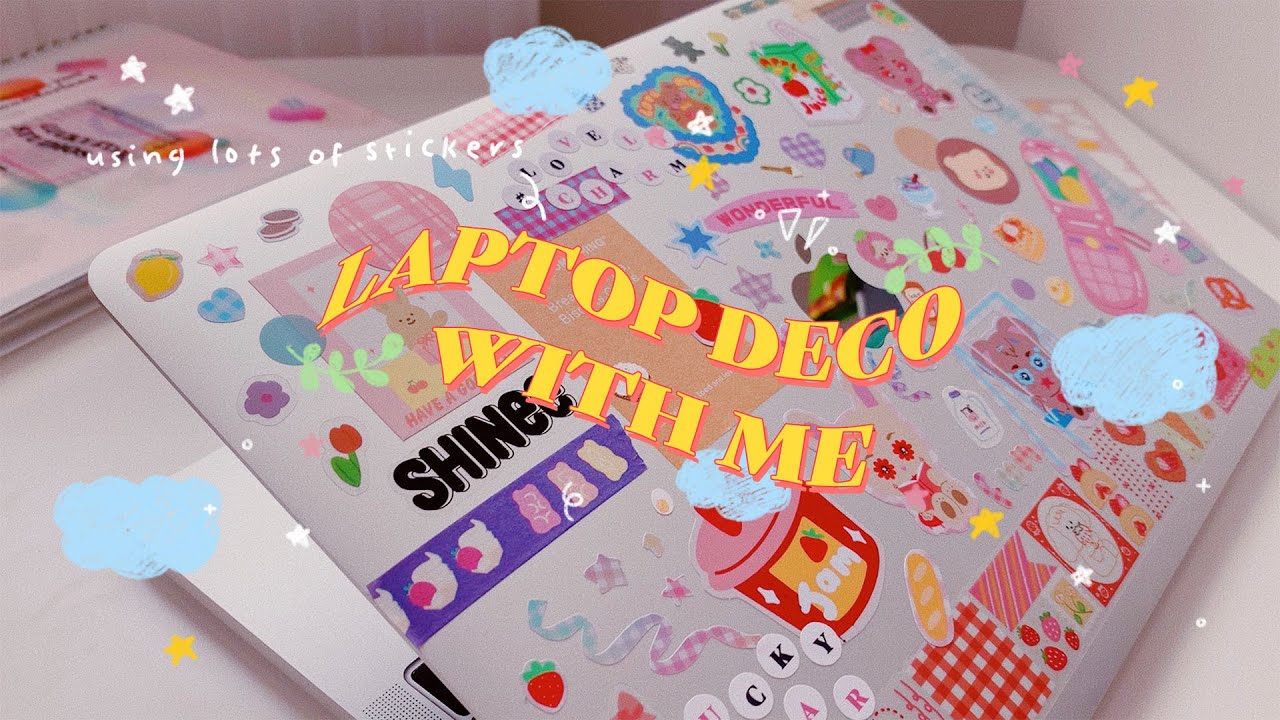 🎠 decorate my laptop with me — cute stickers + shinee 🍉