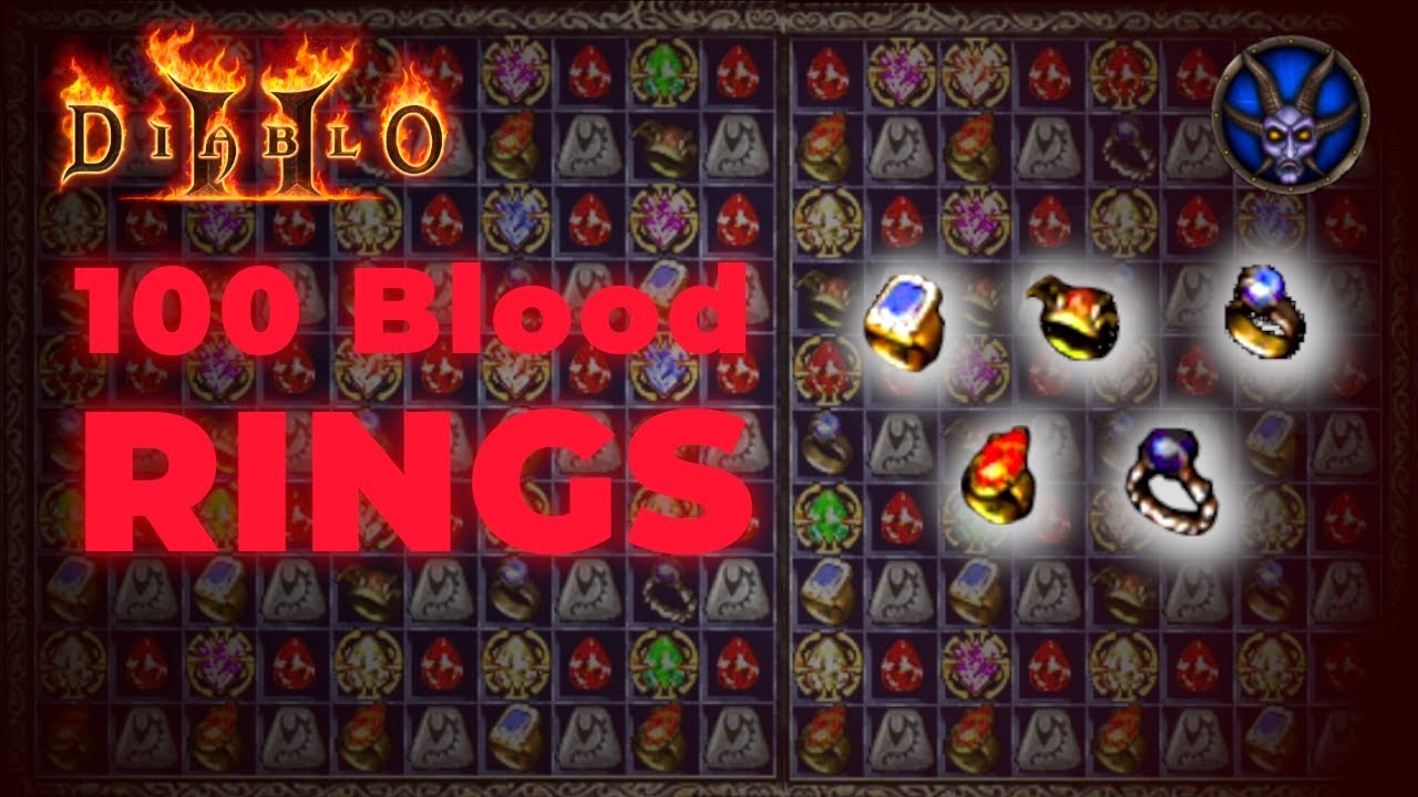 Diablo 2 LoD - 100 Blood Ring Crafts - Easy way to burn through ingredients! Single Player PlugY