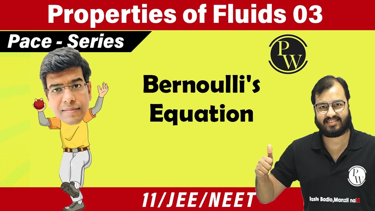 Properties of fluids 03 | Bernoulli's principle, Venturimeter, Equation of continuity |11 |JEE |NEET