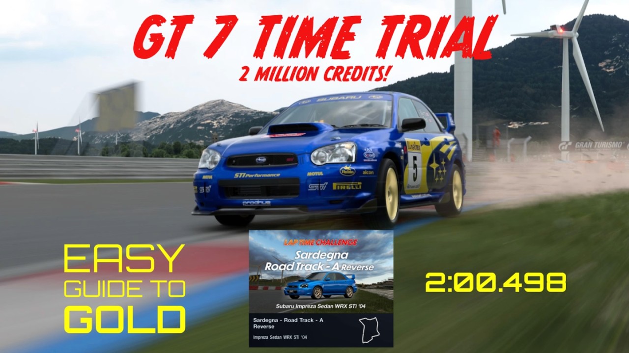 GT7 Time Trial - Sardegna A Reverse - Subaru Impreza WRX STI - 2:00.436 - Gold