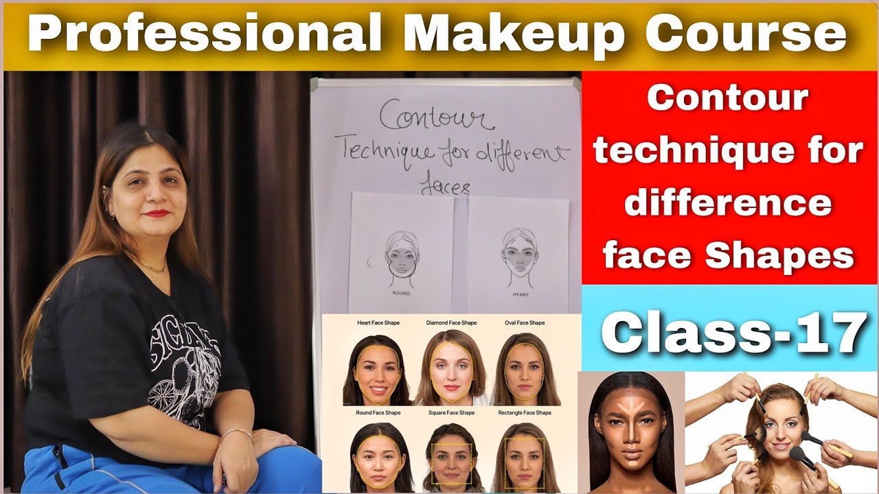 Professional Makeup Course day - 17 | Contour technique for difference face shapes | sumansi Sahgal