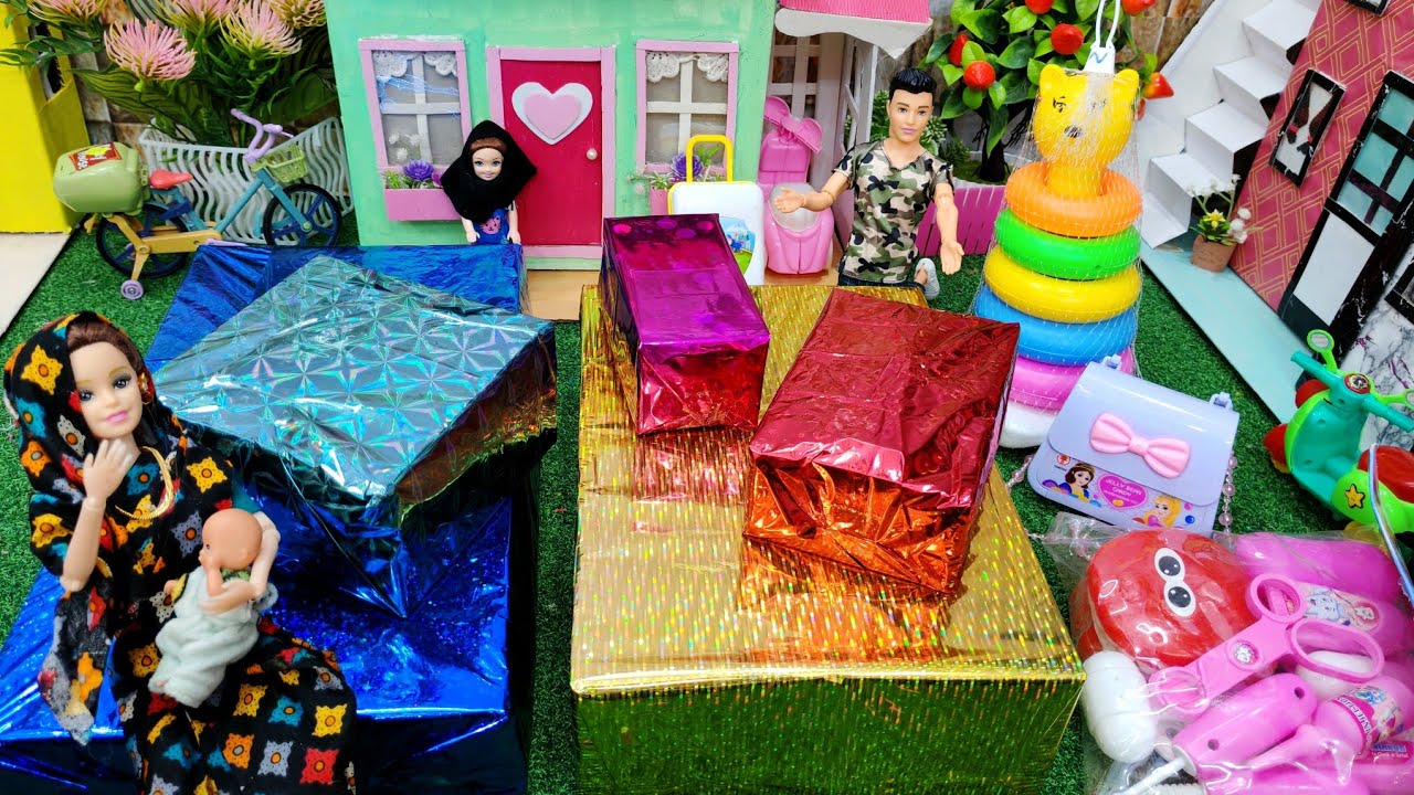 Barbie girl surprise Gift opening/Fathima Dad has arrived 😍/Mini doll show