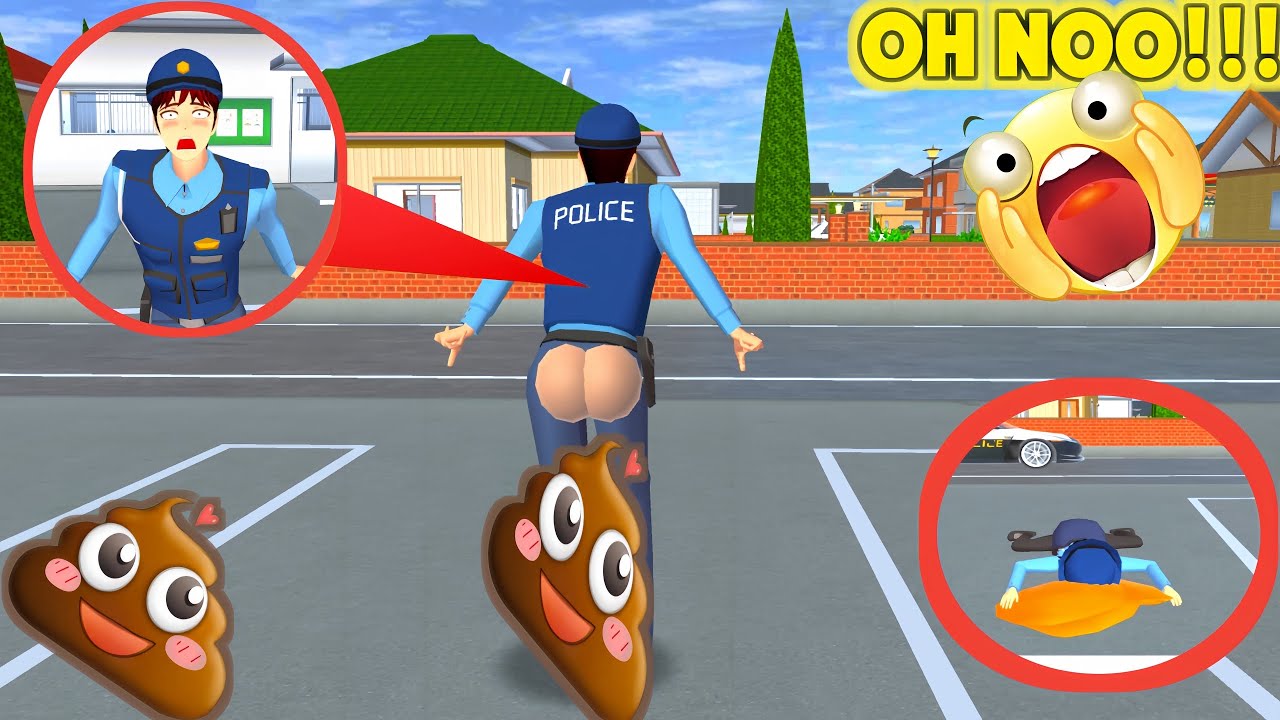 POLICI TAIGA POOP AFTER CAPTURING THE CRIMINAL 💩😱|SAKURA SCHOOL SIMULATOR 