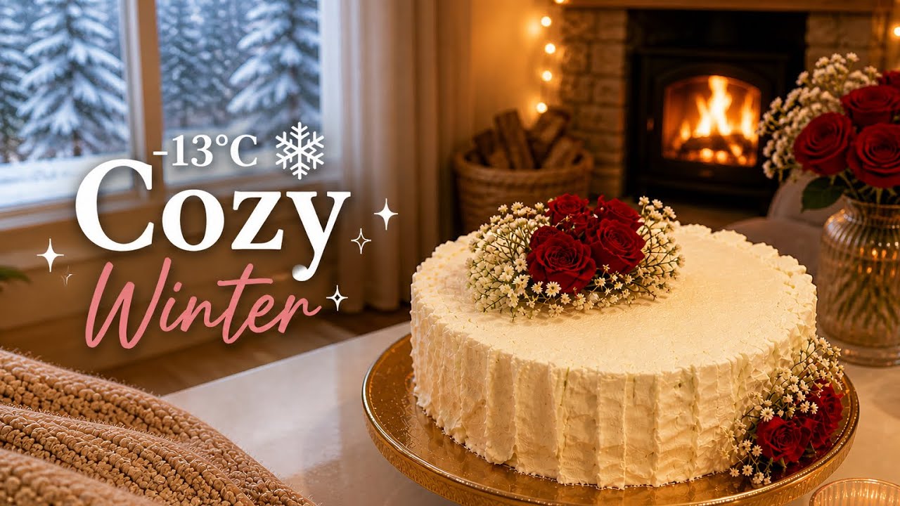 −13°C Winter in Switzerland ❄️ | Cozy Slow Living, Home Cooking & Valentine’s Cake | Silent Vlog