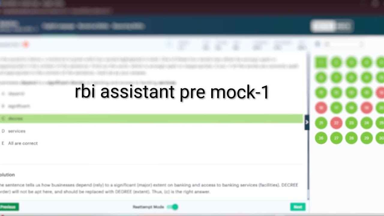 ||Rbi assistant prelims mock-1||practice||daily study routine for bank exams||