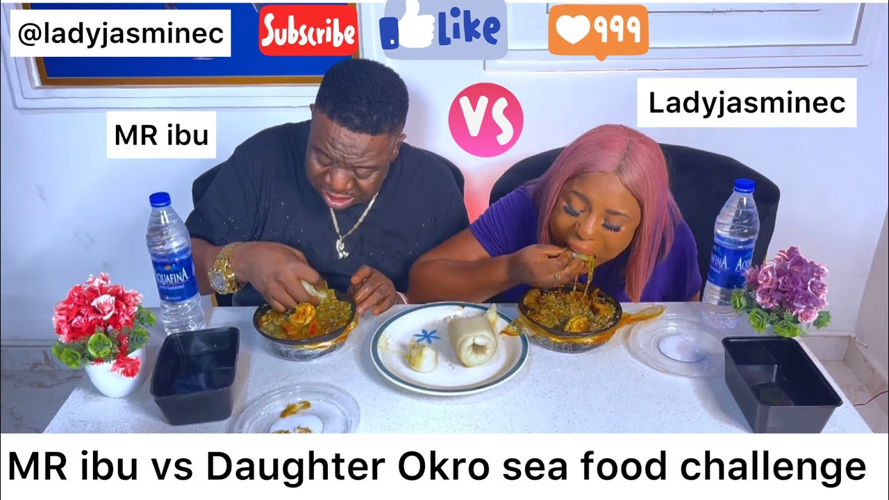MR ibu vs daughter sea food Okro challenge