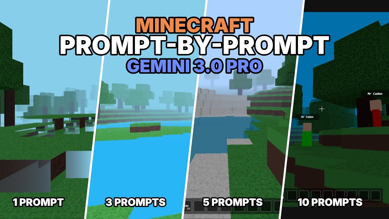 I Challenged Gemini 3 Pro to Build Multiplayer Minecraft in 10 Prompts | Prompt-By-Prompt