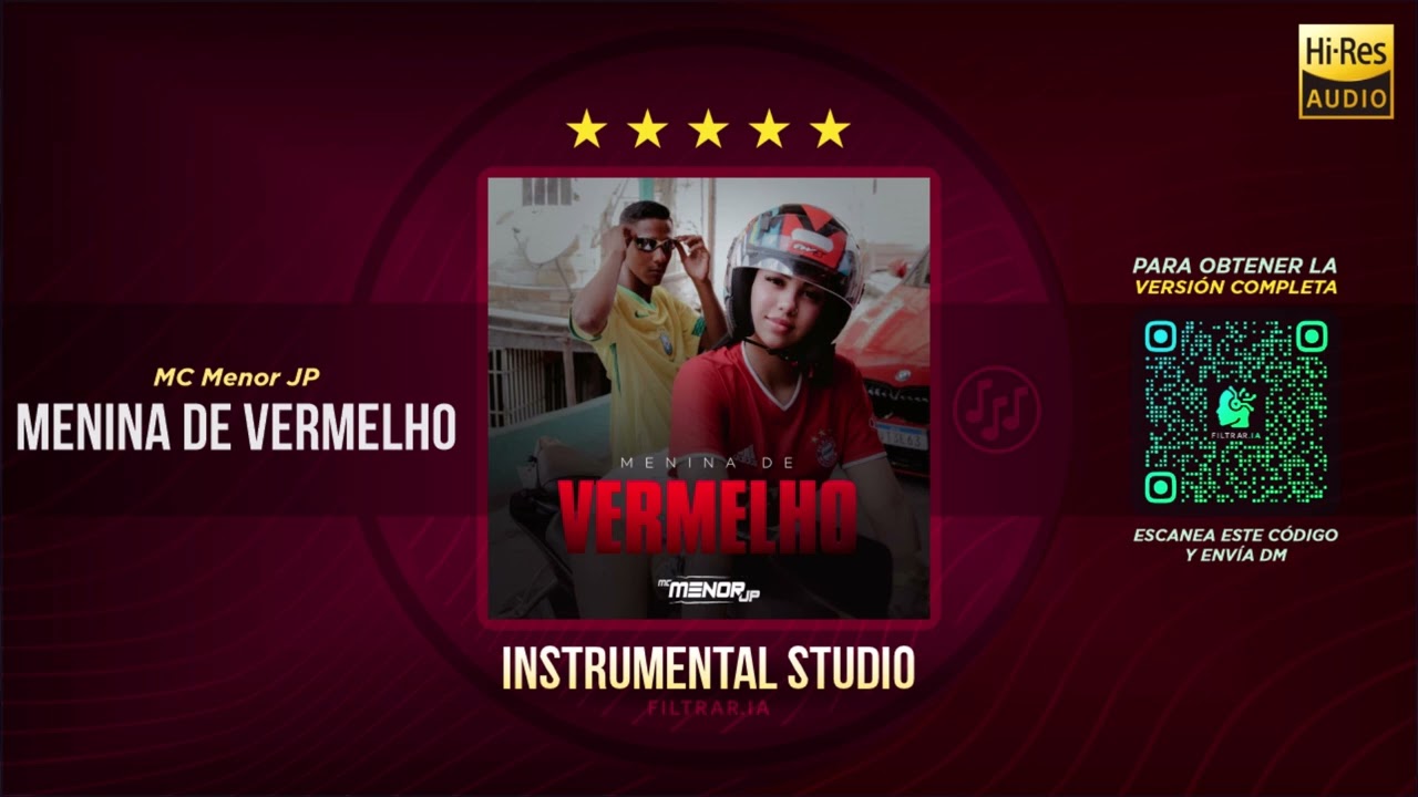 MC Menor JP - Menina de Vermelho 🎶 INSTRUMENTAL STUDIO (Filtrar IA)