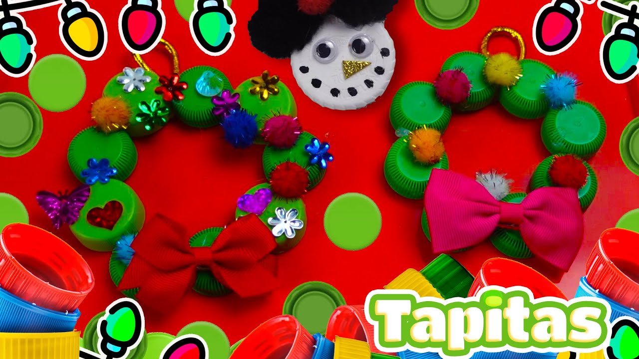 TAPITAS | ORNAMENTOS NAVIDEÑOS CON TAPITAS | Turn bottle caps into christmas ornaments 🎄♻️