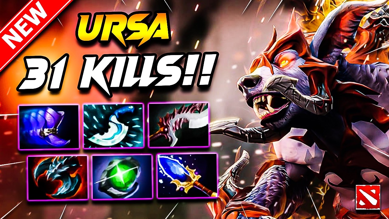 DOTA 2 URSA Gameplay | 31 Kills!! URSA Dota 2 Gameplay | Ursa Carry Build Pro Gameplay Guide 7.40