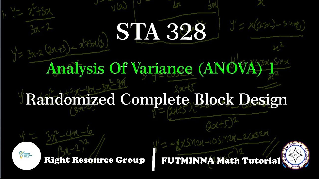 Randomised Complete Block Design- (RCBD)  || ANOVA || STA.328