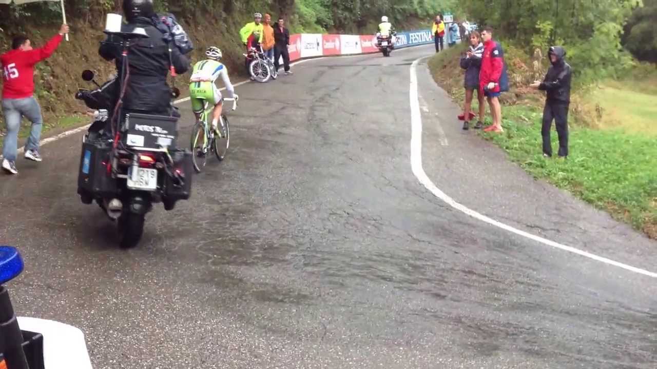 La Vuelta 2013 stage 14, stage winner Ratto in the Collada de la Gallina climb