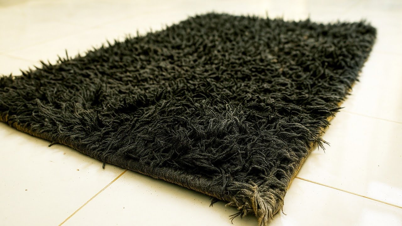 Black Colour Infested Shaggy Rug - Pure ASMR Sounds