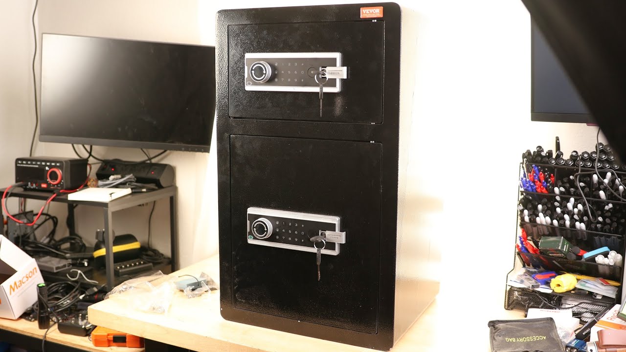 Сейф VEVOR с двойными дверями объемом 4,5 куб. фута (4,5 куб. фута) с замком на ключ и паролем, с...