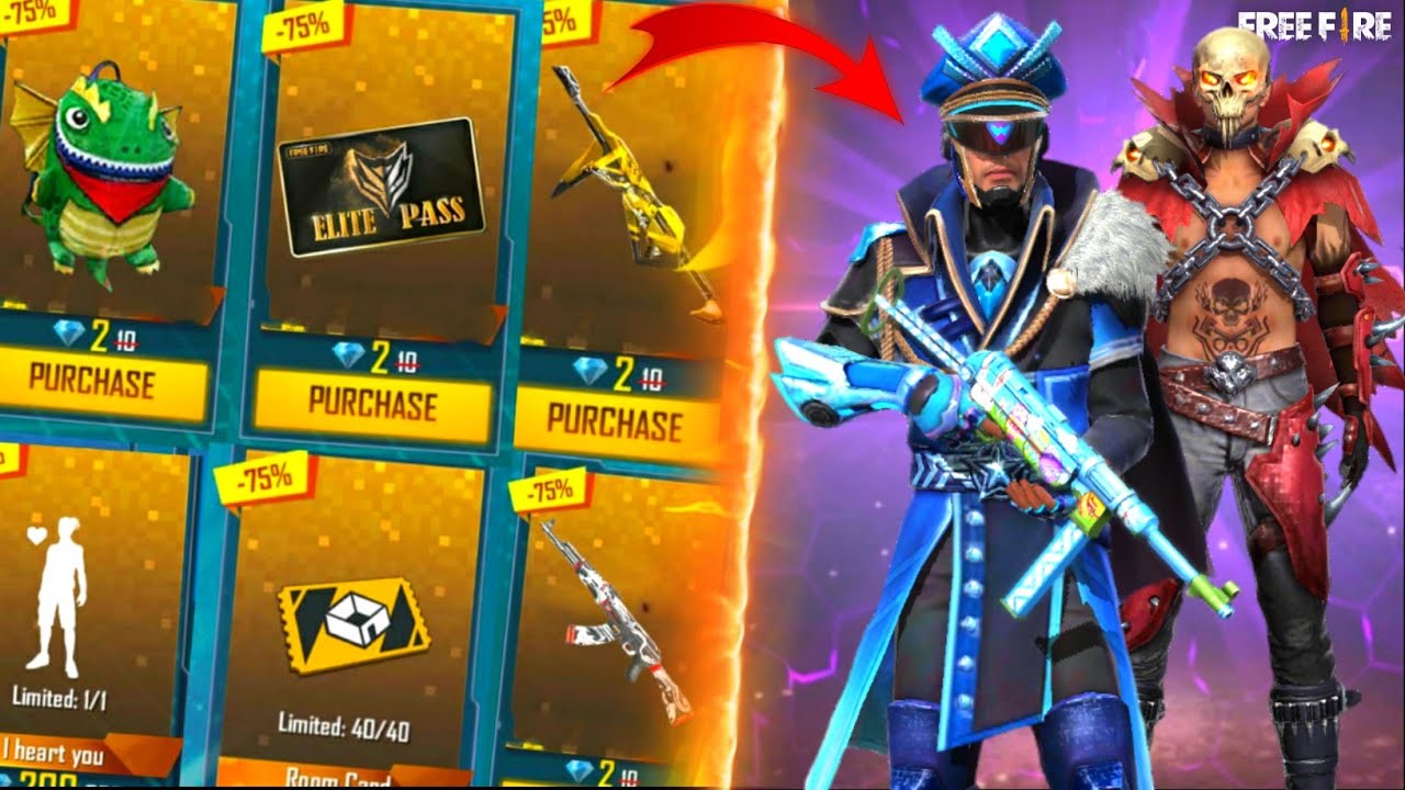 Mystery Shop 12.0, Buying Elite Pass and Bunny MP40 Skin & Blue Commander Bundle in Garena Free Fire