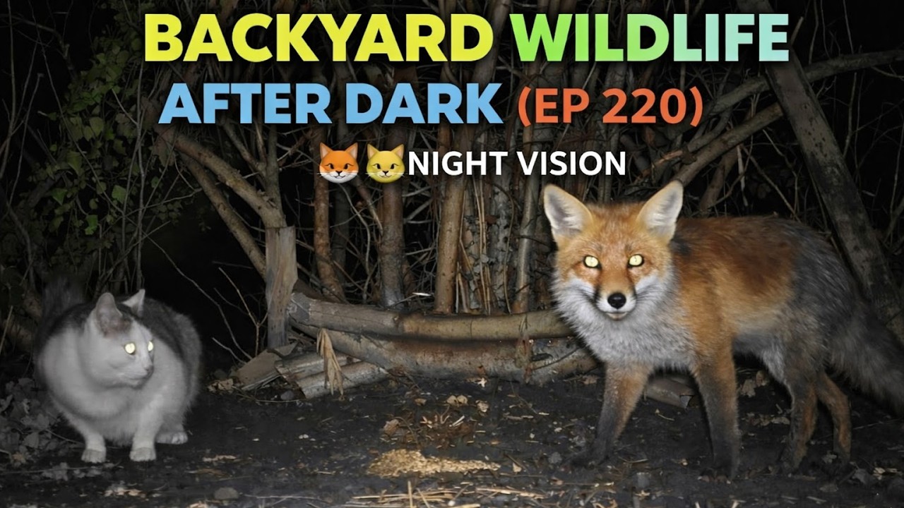 Backyard Wildlife After Dark  (EP 220) 🦊🐈 | Night Vision