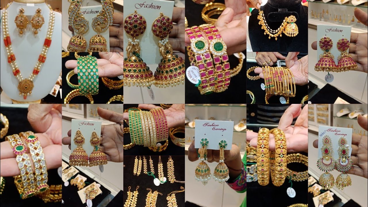 one gram gold ear studs start @Rs100/cz,matt finish latest Jewellery collection/25%discount/Bangles