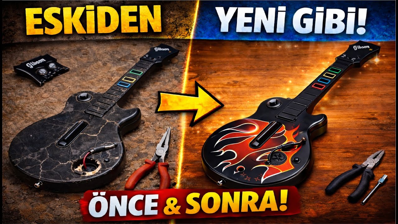 Bu Guitar Hero Gitarı Çöpe Gidecekti… Şimdi Yeni Gibi! | Önce & Sonra