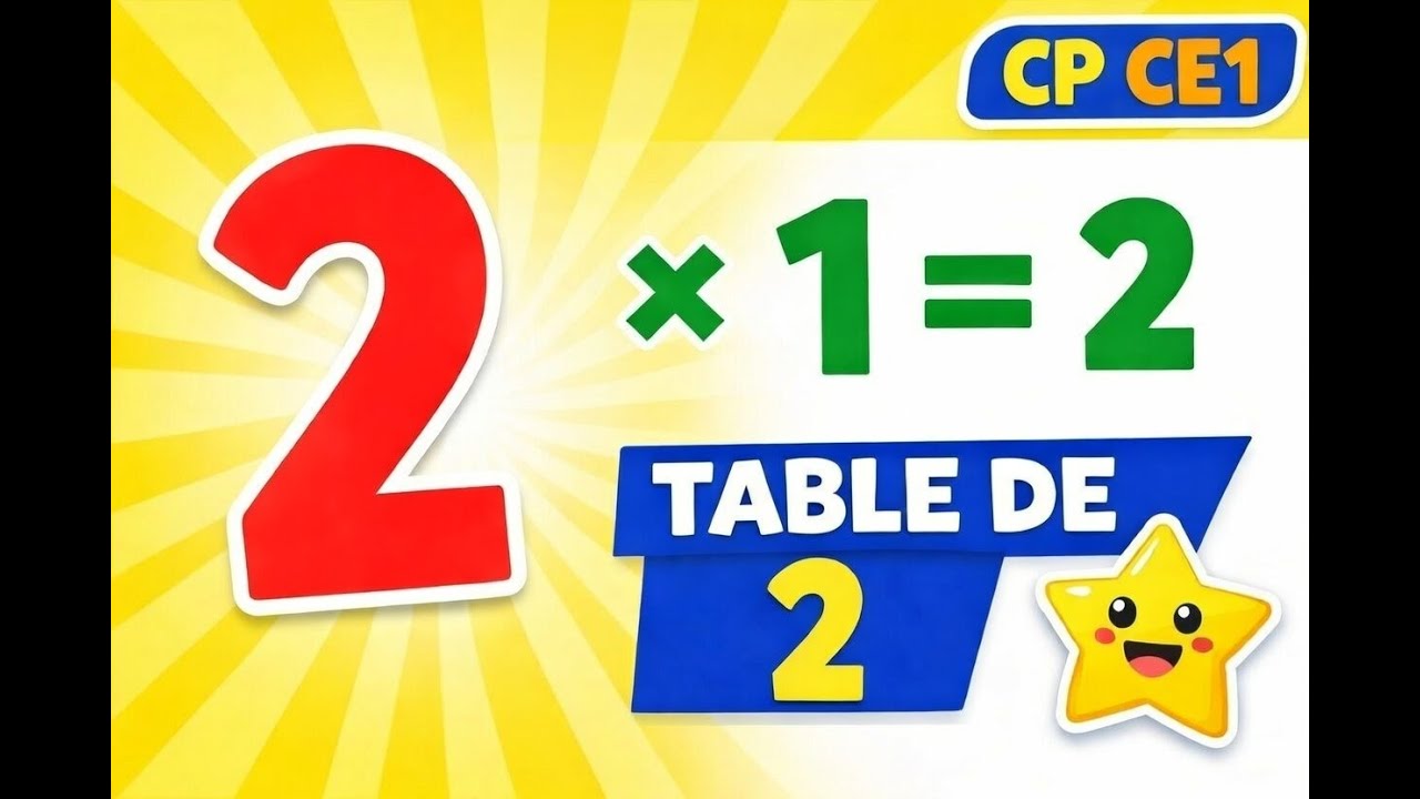 Table de multiplication de 2 CP CE1