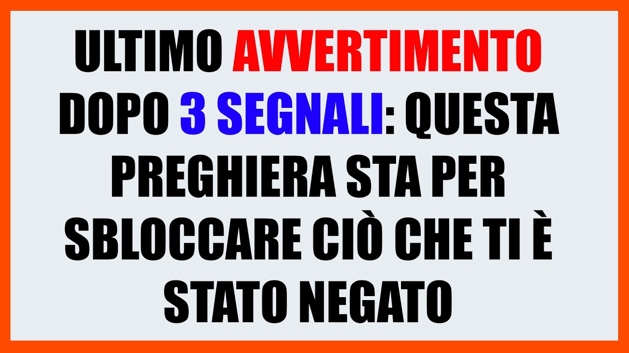 🔥 ULTIMA CHIAMATA! Questa Preghiera Sta Per Sbloccare Ciò Che Ti È Stato Negato