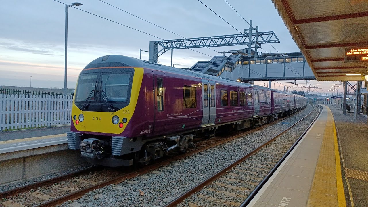 Wellingborough Station Class 66s 360 EMU 360121 New Livery 47727 Unit Drag 720521 16th November 2021