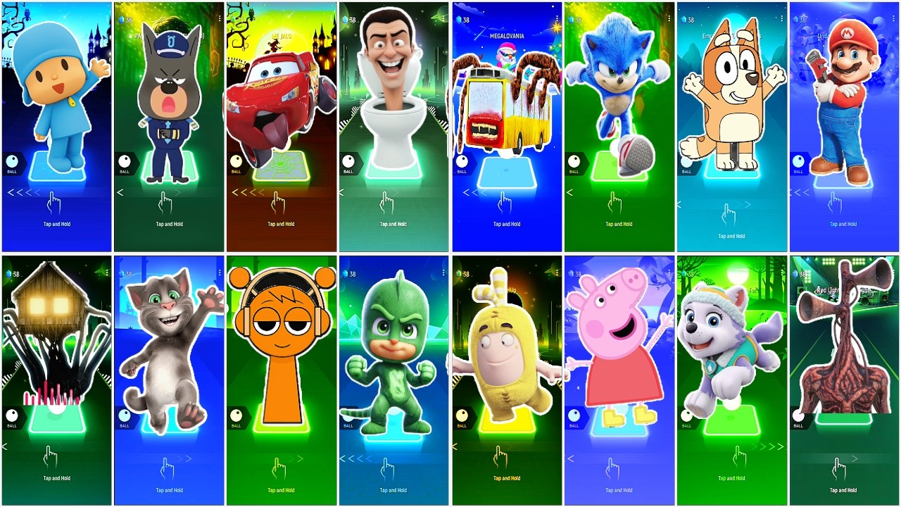 BUS EATER 🆚 EXTRA SLIDE 🆚 SKIBIDI TOILET 🆚 HOUSE HEAD 🆚 ODDBODS | Tiles Hop EDM Rush!